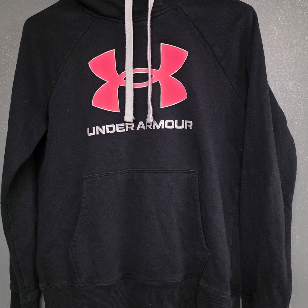 Under Armour Men's Sweater in Black with Vibrant Pink Logo